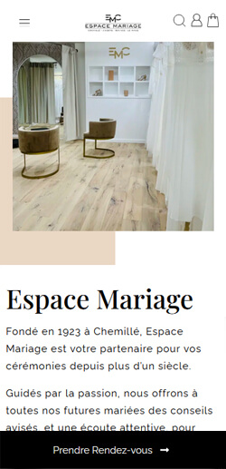 Site web Espace mariage adapté aux mobiles