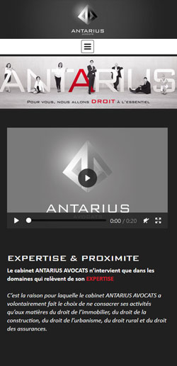 Site web Atarius Avocats adapté aux tablettes et téléphones
